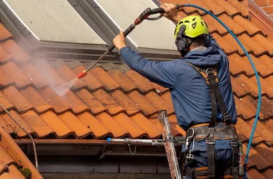 Démoussage et hydrofuge de toiture à Roumagne